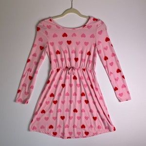 Sweet Pink & Red Heart Dress - Long Sleeve